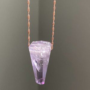 Pratt Daddy Amethyst Pendant with 14k Rose Gold filled rope chain Very Rare!